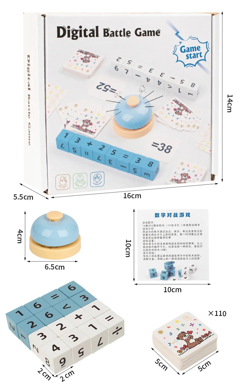 Kids Wooden Number Calculation Battle Blocks Addition Subtraction Multiplication Division Operation Math Games Educational Toys
