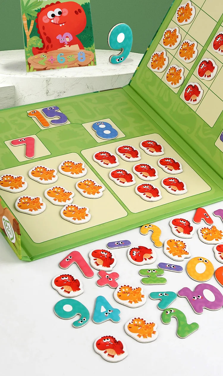 Dinosaur Theme Children's Math Tiles Number Decomposition Arithmetic 1-20 Addition And Subtraction Early Education Toys