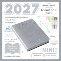Planwith 2027 Weekly Planner A6 8-Grid Layout Hardcover Agenda Annual Tracker Month Plan Lunar Date Organizer for Adult Student