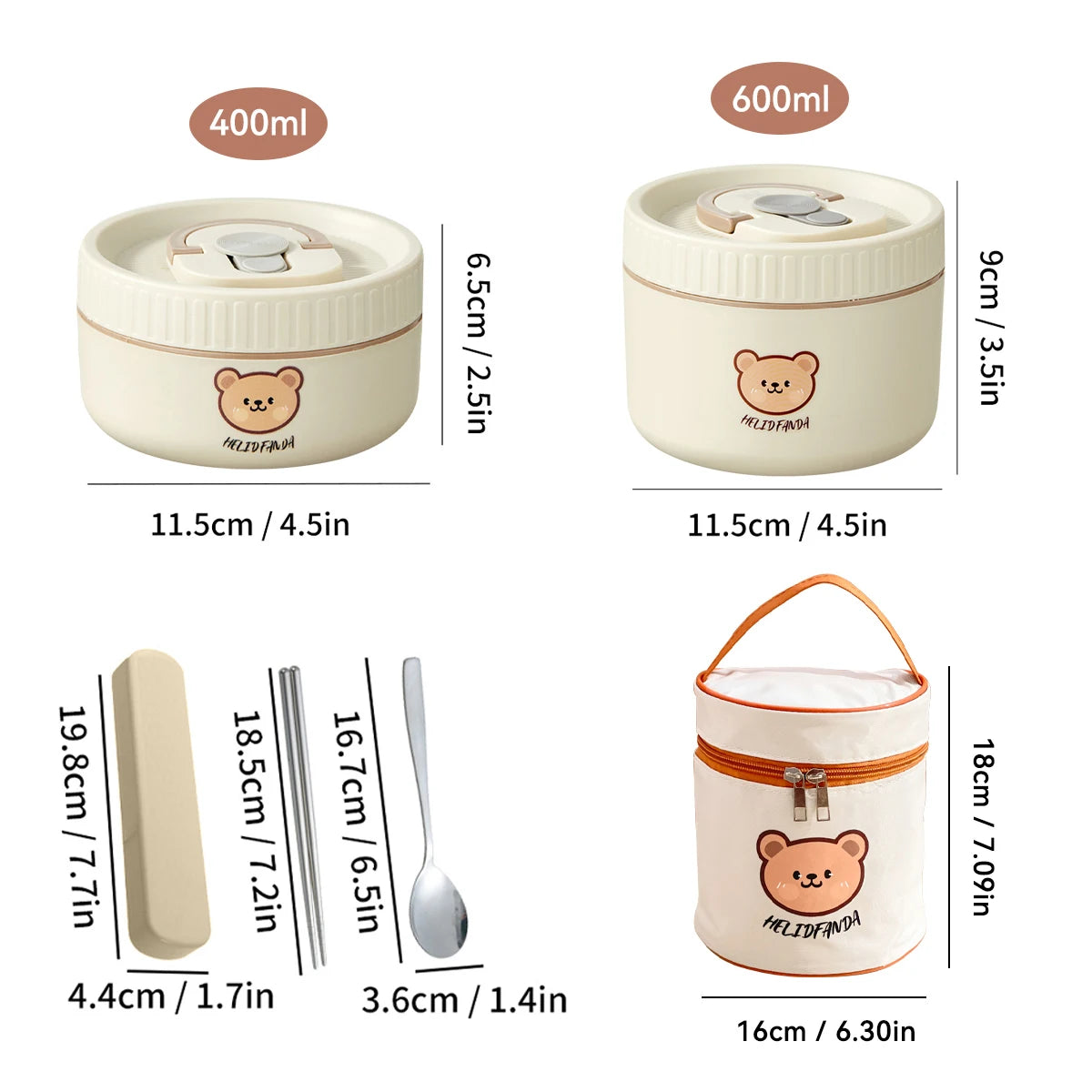 Portable Cute 304 Stainless Steel Insulated Bento Lunch Box For Kids Students Leak-proof Keep Warm Food Container Microwave Safe