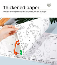 Alphabet Practice Workbook For Kids Handwriting Tracing Picture Book with Stickers Pen Control Training Coloring Book