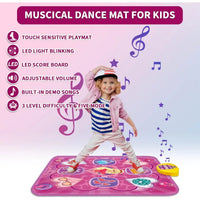 Unicorn Music Dance Mat Kids Electronic Dancing Blanket LED Score Board Floor Game Carpet Educational Toys Girl Birthday Gift