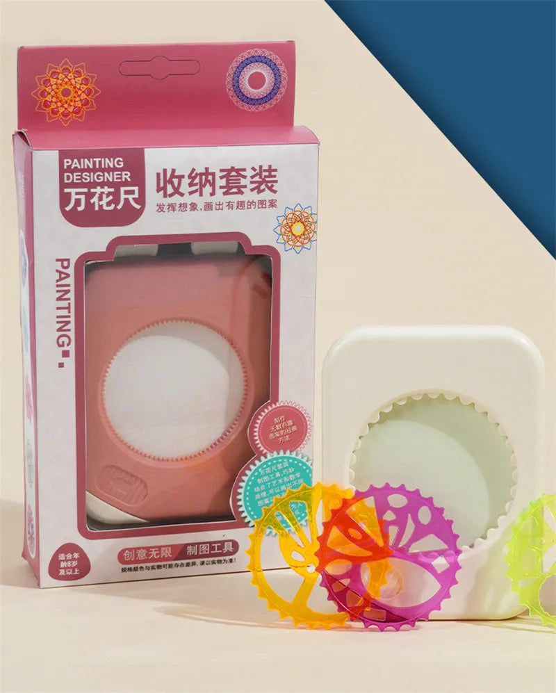 Magic Spirograph Drawing Toys Painting Template Multi-function Accessories Geometric Ruler Drafting Tools Storage Set Kids Toys