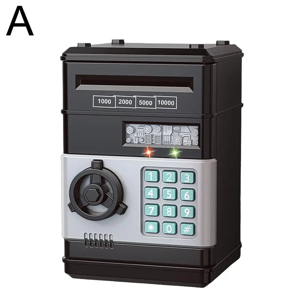 Electronic Piggy Bank Automatic Mini Safe Coins Cash Saving Money Box Password Counter Code Key Lock Coin Bank ATM Child Gift