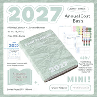 Planwith 2027 Weekly Planner A6 8-Grid Layout Hardcover Agenda Annual Tracker Month Plan Lunar Date Organizer for Adult Student