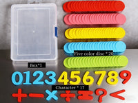 100 Counting Discs Foam Math Toy Toddlers Bright Red Pink Yellow Blue Green Chips with Numbers to Enhance Perception Recognition