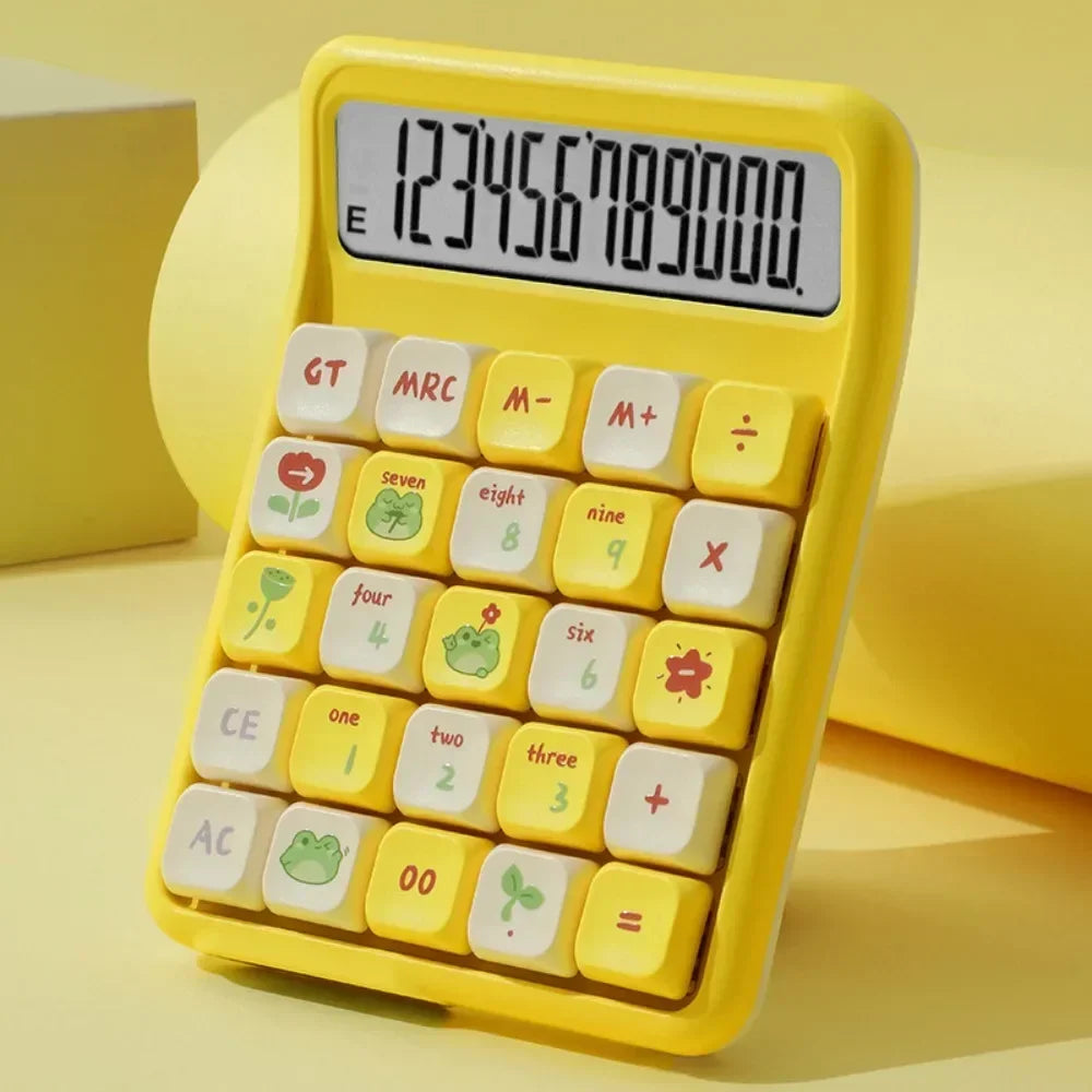 Detachable Mute Mahjong-Sound Calculator Cute Cartoon Electronic Calculators Mechanical Buttons Large Screen