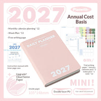 Planwith 2027 Weekly Planner A6 8-Grid Layout Hardcover Agenda Annual Tracker Month Plan Lunar Date Organizer for Adult Student