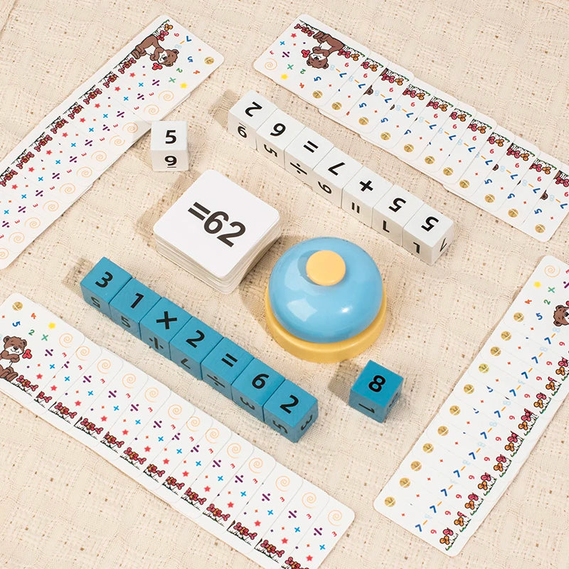 Kids Wooden Number Calculation Battle Blocks Addition Subtraction Multiplication Division Operation Math Games Educational Toys