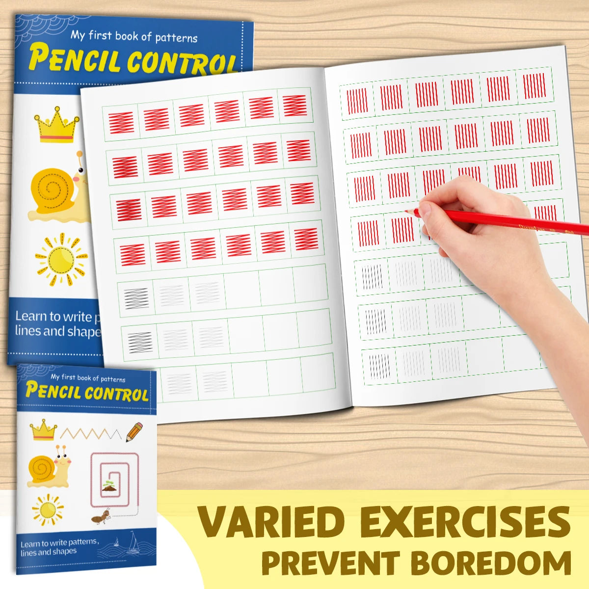 Pencil Control Activity Book for Kids, Tracing Lines and Shapes Workbook, Early Writing Practice Book