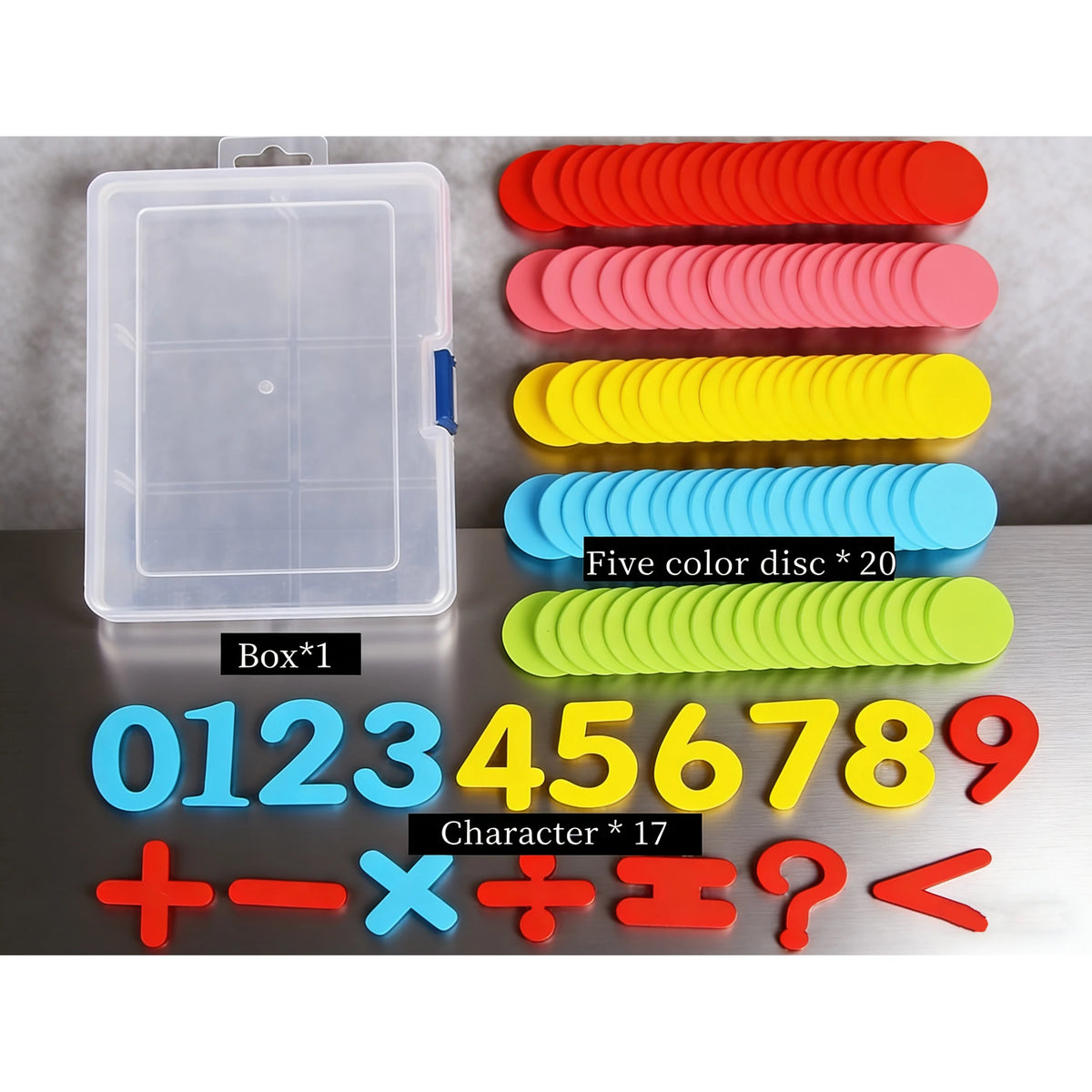 100 Counting Discs Foam Math Toy Toddlers Bright Red Pink Yellow Blue Green Chips with Numbers to Enhance Perception Recognition