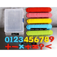 100 Counting Discs Foam Math Toy Toddlers Bright Red Pink Yellow Blue Green Chips with Numbers to Enhance Perception Recognition