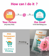 Custom Transparent PVC Business Cards White Ink Print Thank You Cards One Side Print Free Design Round Corner Office Supplies