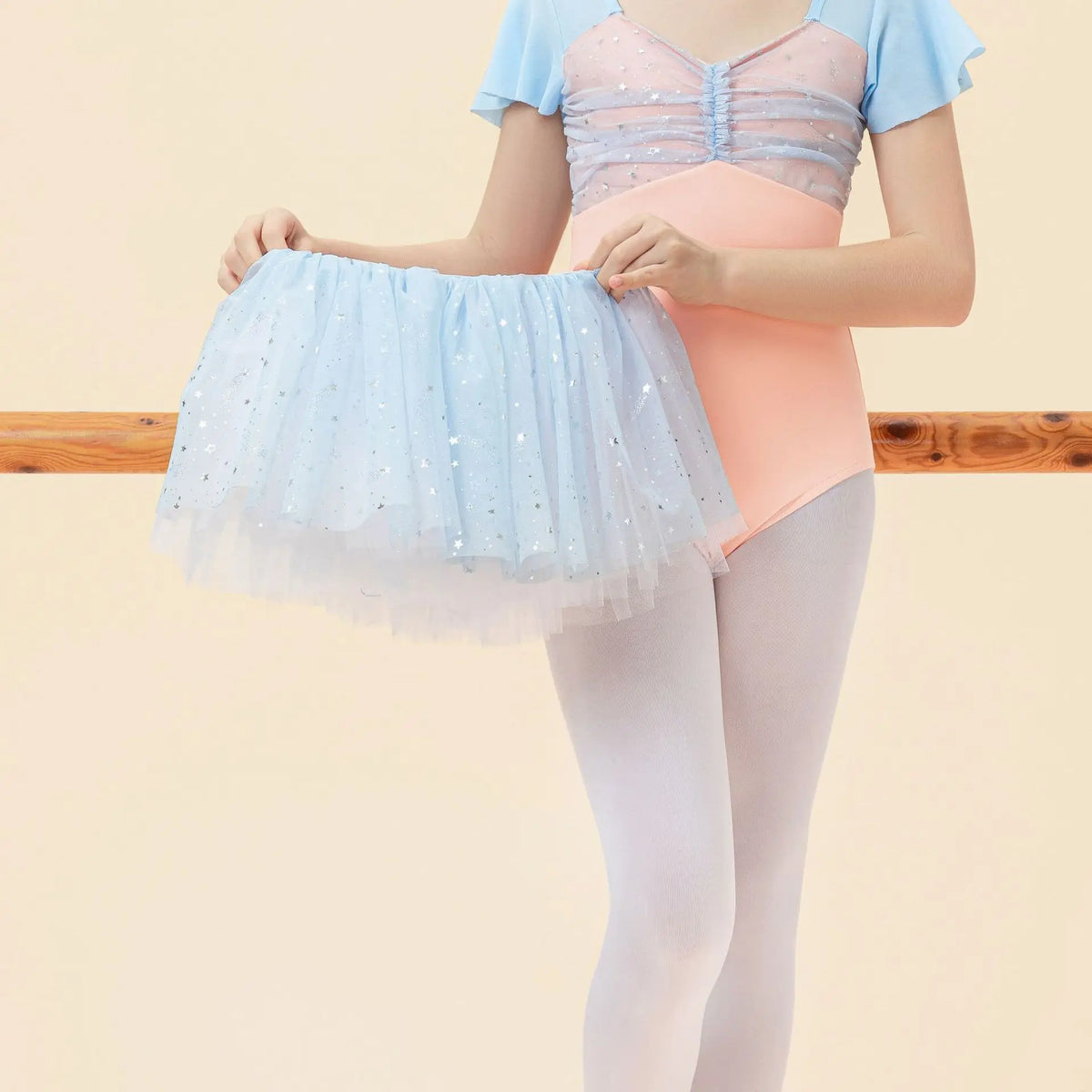 Girls Ballet Dance Dress Kids Child Short Sleeve Stitching V-neck Gymnastics Pink Leotard Practice Professional Stage Dance Wear
