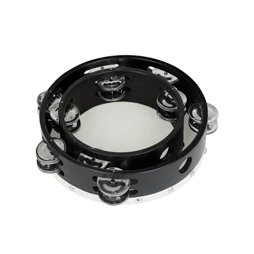 IRIN 2 Pcs Orff Tambourine 6 + 8 Inch Drums Hand-Ranked Bell Drum Double Row Sheepskin Hand-Shake Wooden Music Education Drums