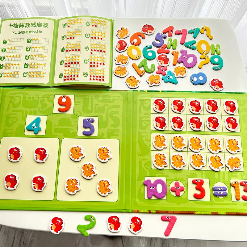 Dinosaur Theme Children's Math Tiles Number Decomposition Arithmetic 1-20 Addition And Subtraction Early Education Toys