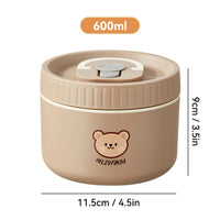 Portable Cute 304 Stainless Steel Insulated Bento Lunch Box For Kids Students Leak-proof Keep Warm Food Container Microwave Safe