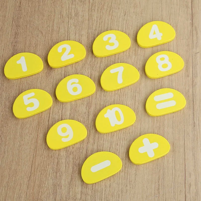 Children's Wooden Hedgehog Ten Digit Counter Ten Grid Game Addition Subtraction Operation Math Toy Number Cognitive Teaching Aid