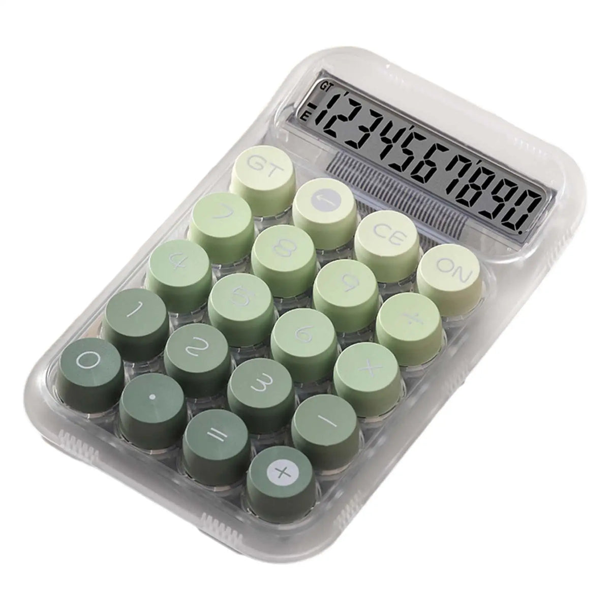 Calculator with Mechanical Buttons Easy to Read Cute Bottom Antiskid Retro with LCD Display for Daily and Basic Office Students