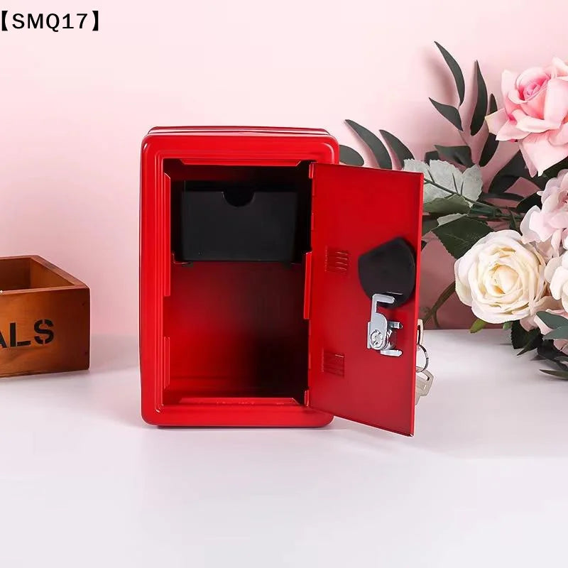 Mini Metal Safe Piggy Bank With Combination Lock And Key Security Perfect For Kids Money Saving Home Small Items Storage【SMQ】