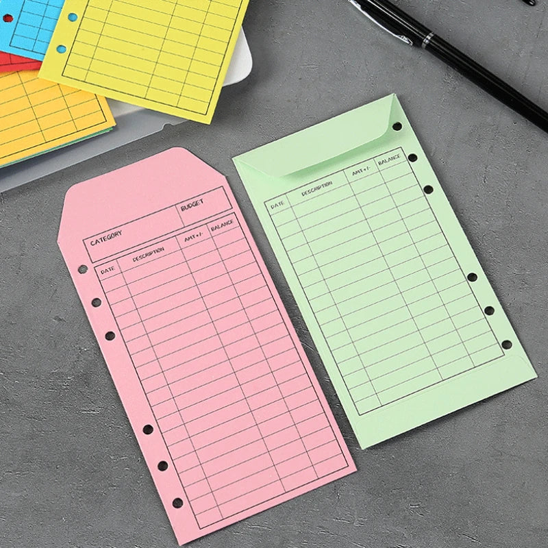 Set of 13 Vibrant Binders(1 Binder+12 Color Envelope), Cash Envelope Organizer - For Tracking Weekly and Monthly Spending Report