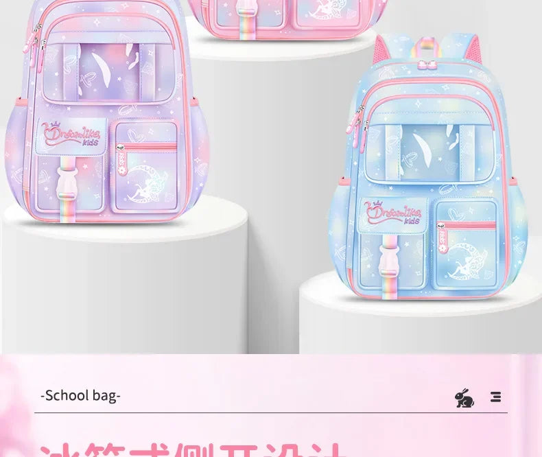 Refrigerator Door Pink Princess Schoolbag Students Female Super Lightweight Large Capacity Anti-splashing Water Large Capacity