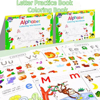 Alphabet Practice Workbook For Kids Handwriting Tracing Picture Book with Stickers Pen Control Training Coloring Book