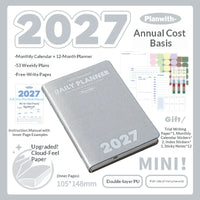 Planwith 2027 Weekly Planner A6 8-Grid Layout Hardcover Agenda Annual Tracker Month Plan Lunar Date Organizer for Adult Student