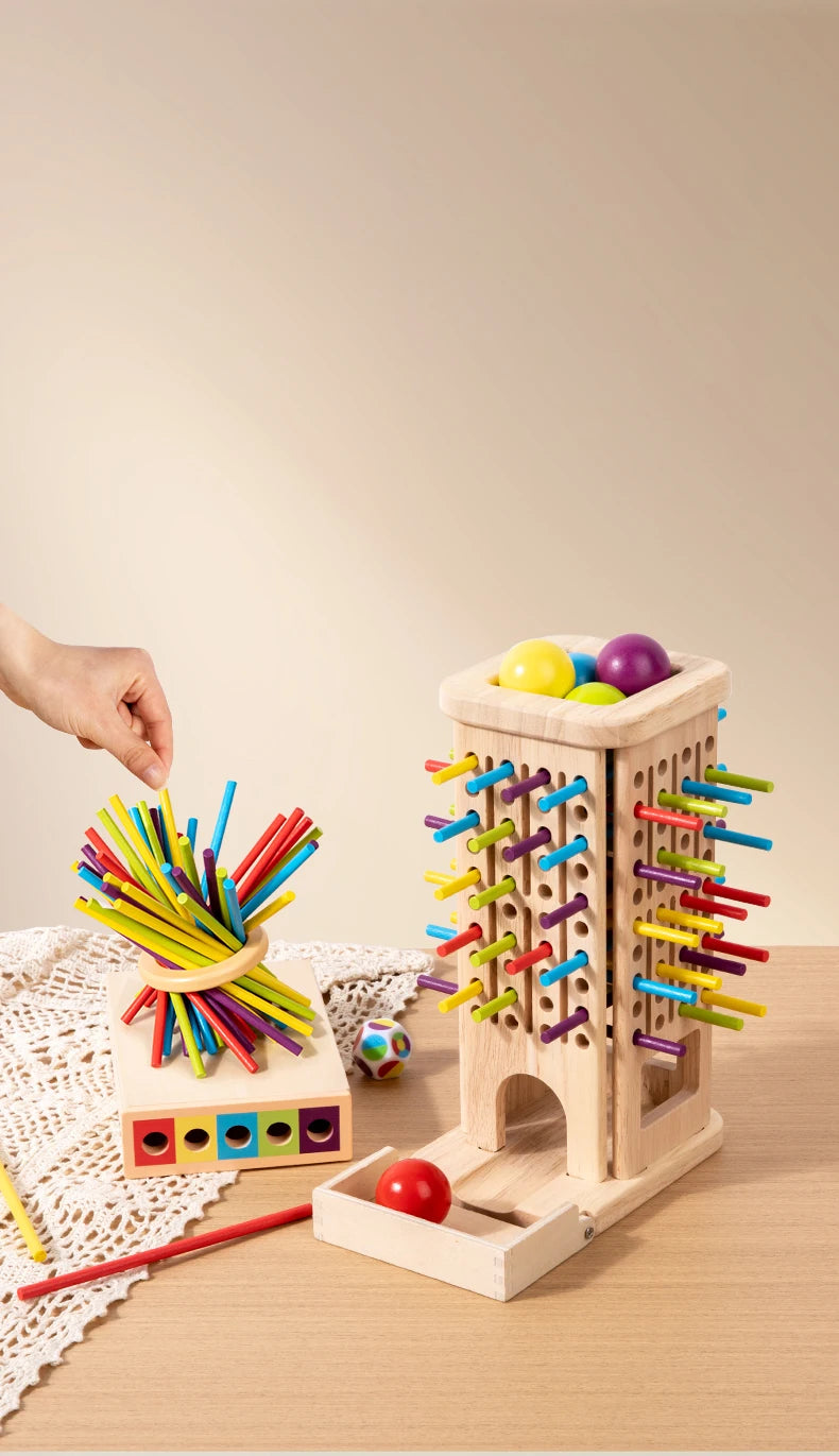 New 3in1 Wooden Stick and Tower Game Arithmetic Early Education Montessori Toys Thinking Training Parent-child Interactive Toy