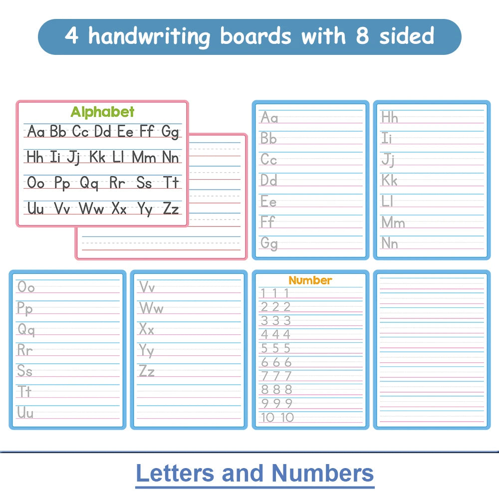 Dry Erase Handwriting Tracing Practice Board for Kids Write and Wipe Reusable Boards for Kindergarten and Preschool Montessori