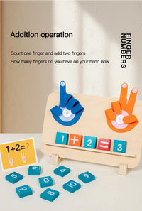 Math Finger Counting Wooden Number Math Learning Games Montessori Toys Intellectual Development Teaching Aids For Toddlers