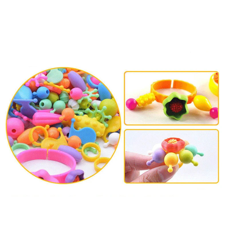 DIY Pop Beads Girl Toy Creativity PopArty Beads Snap-Together for Kid Crafts Children Bracelet Jewelry Fashion Kit Toy for Girl