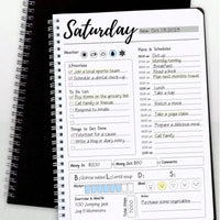 Daily Planner Notebook Spiral Bound Weekly & Daily Schedule to Do List Mood Water Intake Budget Journal