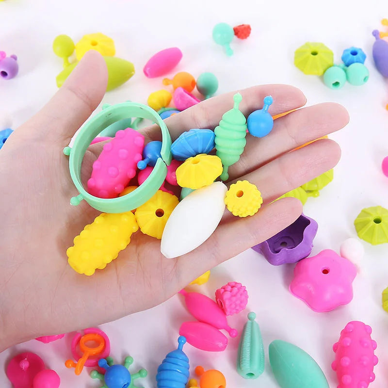 DIY Pop Beads Girl Toy Creativity PopArty Beads Snap-Together for Kid Crafts Children Bracelet Jewelry Fashion Kit Toy for Girl