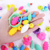 DIY Pop Beads Girl Toy Creativity PopArty Beads Snap-Together for Kid Crafts Children Bracelet Jewelry Fashion Kit Toy for Girl