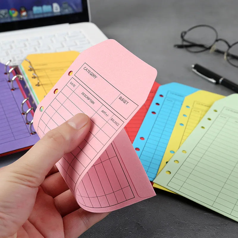 Set of 13 Vibrant Binders(1 Binder+12 Color Envelope), Cash Envelope Organizer - For Tracking Weekly and Monthly Spending Report