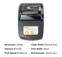 GOOJPRT 58mm Mini Portable Thermal Printer Bluetooth Ticket Bill Receipt POS Printer for Business for IOS/Android Mobile Phone