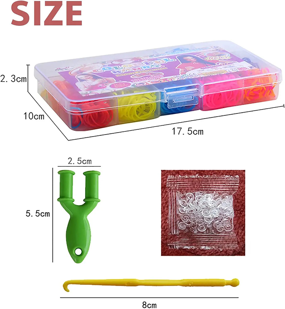 600pcs Loom Bands Colorful Loom Rubber Bands Set 12 Colours DIY Rubber Bands Bracelet Making Kit Gift for Girls Kids Art Craft