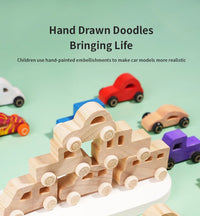 DIY handmade wooden graffiti car, children's colorful painting and coloring model, toy, three-dimensional coloring building bloc