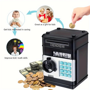 Creative Piggy Bank Automatic Mini Safe Coins Cash Saving Money Box Password Counter Code Key Lock Coin Bank ATM Child Gift