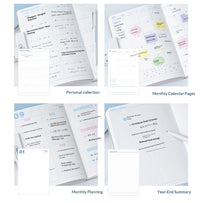 Planwith 2027 Weekly Planner A6 8-Grid Layout Hardcover Agenda Annual Tracker Month Plan Lunar Date Organizer for Adult Student