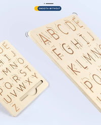 Children Writing Practice Wooden Alphabet Board Alphanumeric Handwritten Track Copy Groove Montessori Toys