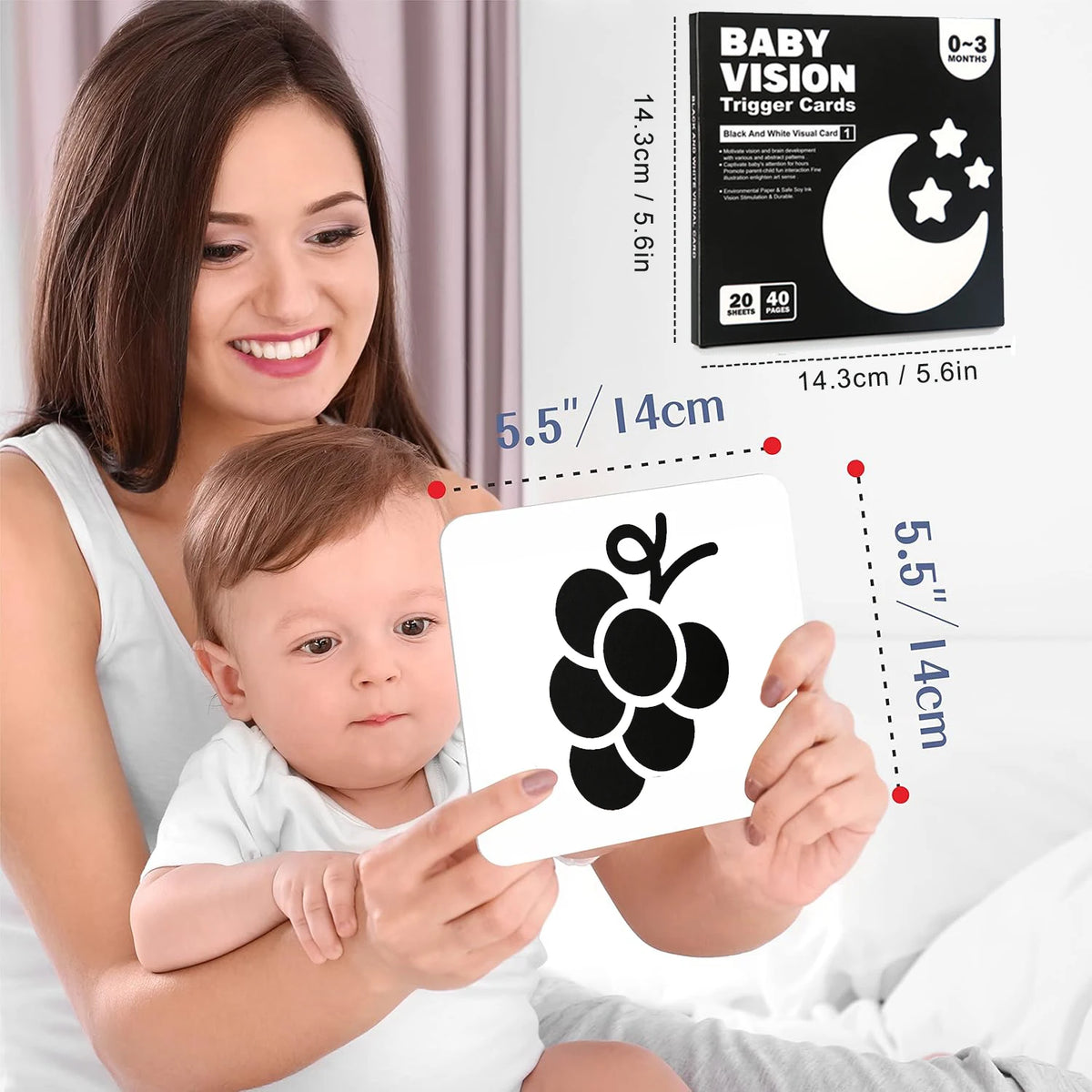 Baby Visual Stimulation Cards Montessori High Contrast Flash Card Infant Visual Early Education Learning Toys For Newborn Gifts