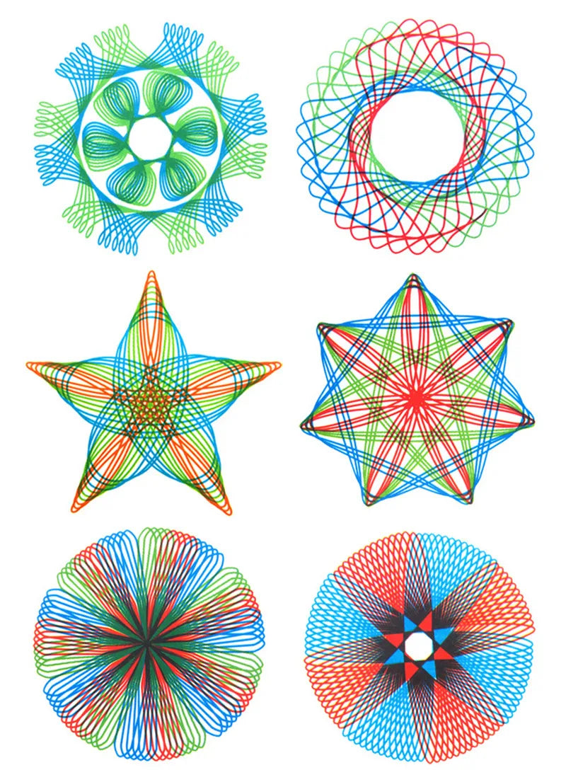 Magic Spirograph Drawing Toys Painting Template Multi-function Accessories Geometric Ruler Drafting Tools Storage Set Kids Toys
