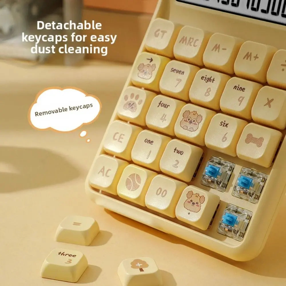Detachable Mute Mahjong-Sound Calculator Cute Cartoon Electronic Calculators Mechanical Buttons Large Screen