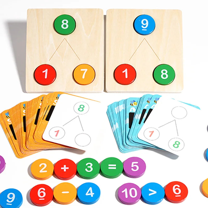 Children's Wooden Number Decomposition Addition Subtraction Operation Montessori Logical Thinking Training Math Educational Toys