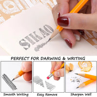 12-150pcs Bulk Pencils with Eraser top,2 HB Pencils for Writhing, Drawing and Sketching,Yellow Wood-Cased Pencils