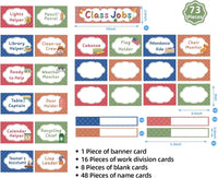 Class Jobs Pocket Chart Class Management Educational Pocket Chart with 70 Colorful Dry Erase Cards and 3 Hooks For Students