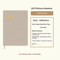 Kinbor 2027 A5 Efficiency Planner Two Days Per Page Notebook To Do List Self-discipline Habit Tracker Time Management Journal