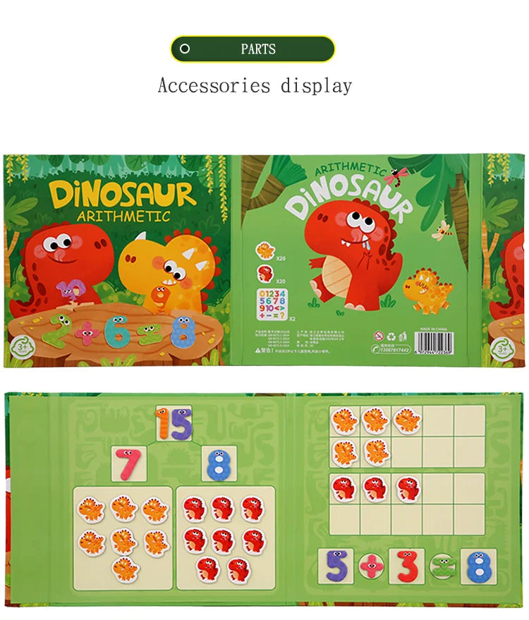 Dinosaur Theme Children's Math Tiles Number Decomposition Arithmetic 1-20 Addition And Subtraction Early Education Toys